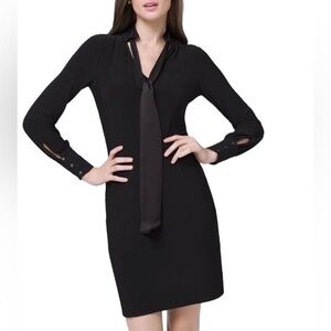 White House Black Market Tie Neck Shift Dress